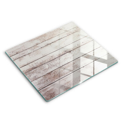 Glas Herdabdeckplatte Alte Holzbretter