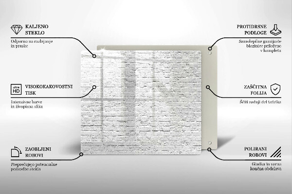 Glas Herdabdeckplatte Backsteinmauer