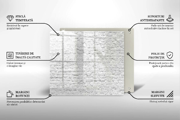 Glas Herdabdeckplatte Backsteinmauer