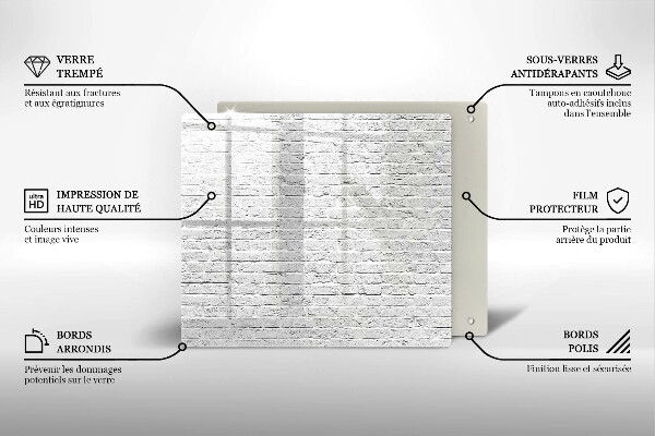 Glas Herdabdeckplatte Backsteinmauer