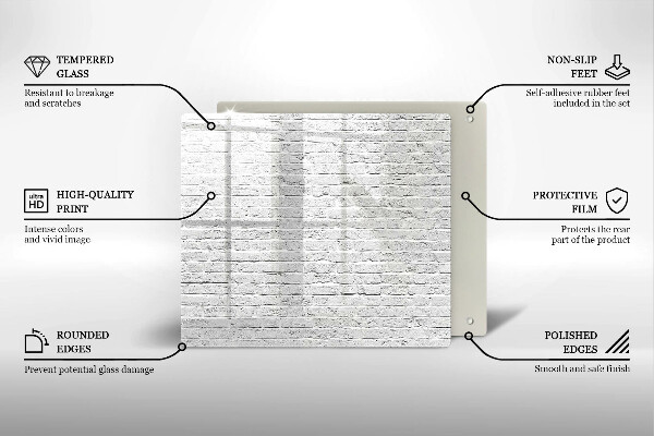 Glas Herdabdeckplatte Backsteinmauer
