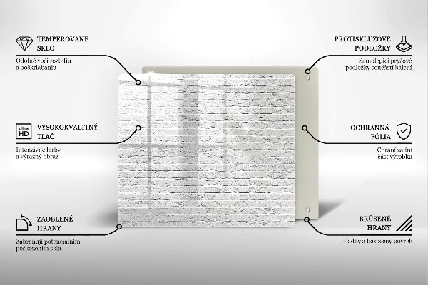 Glas Herdabdeckplatte Backsteinmauer