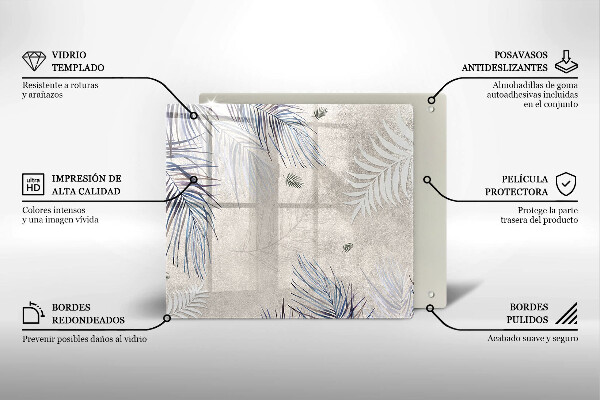 Glas Ceranfeldabdeckung Subtile Blätter