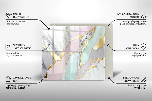 Glas Ceranfeldabdeckung Pastellmarmor