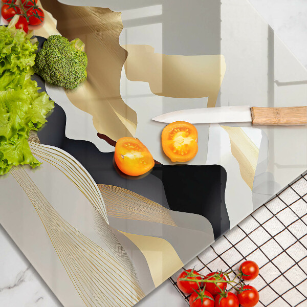 Glas Ceranfeldabdeckung Abstrakte goldene Berge