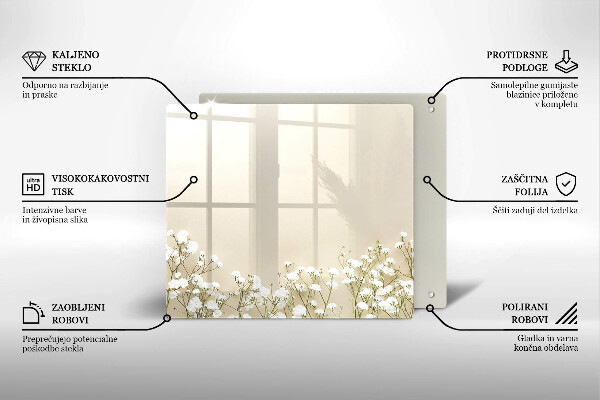 Glas Ceranfeldabdeckung Gips-Boho-Blumen