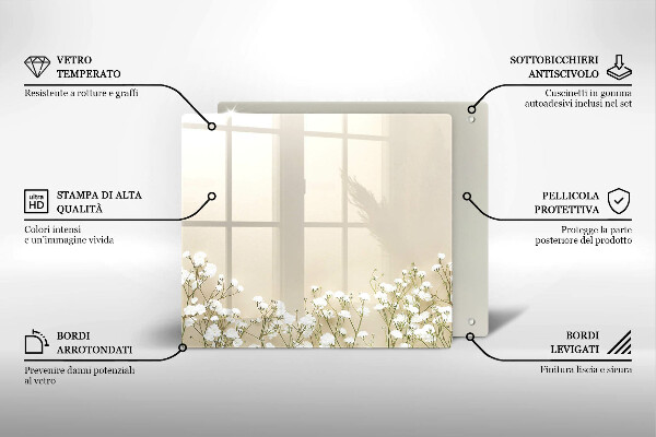 Glas Ceranfeldabdeckung Gips-Boho-Blumen