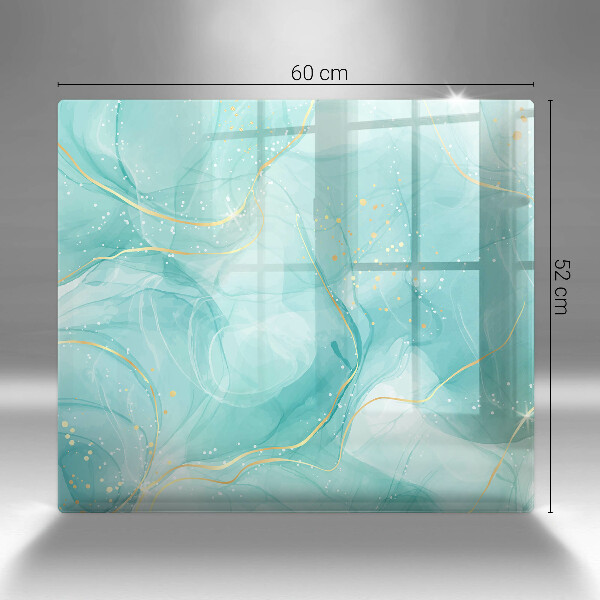 Glas Ceranfeldabdeckung Blaue und goldene Abstraktion