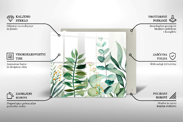 Glas Ceranfeldabdeckung Illustration der Pflanzenblätter