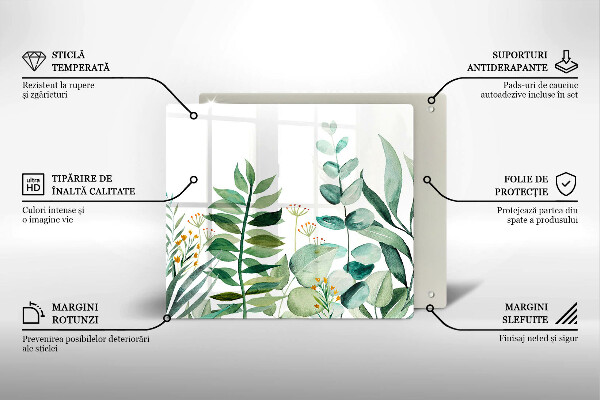 Glas Ceranfeldabdeckung Illustration der Pflanzenblätter