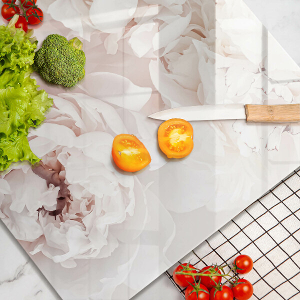 Glas Ceranfeldabdeckung Pastellfarbene Pfingstrosen
