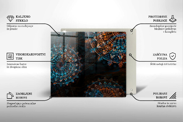 Glas Ceranfeldabdeckung Boho-Vintage-Räder