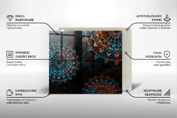 Glas Ceranfeldabdeckung Boho-Vintage-Räder