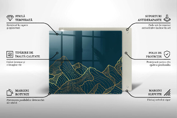 Glas Ceranfeldabdeckung Abstrakte Berge