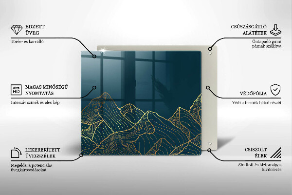 Glas Ceranfeldabdeckung Abstrakte Berge