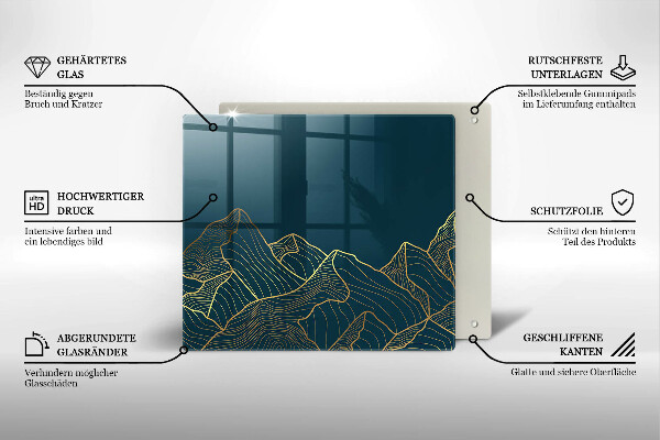 Glas Ceranfeldabdeckung Abstrakte Berge