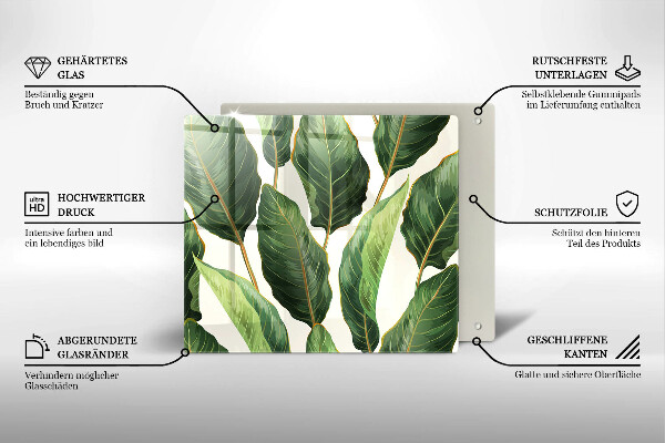 Glas Ceranfeldabdeckung Bananenblätter