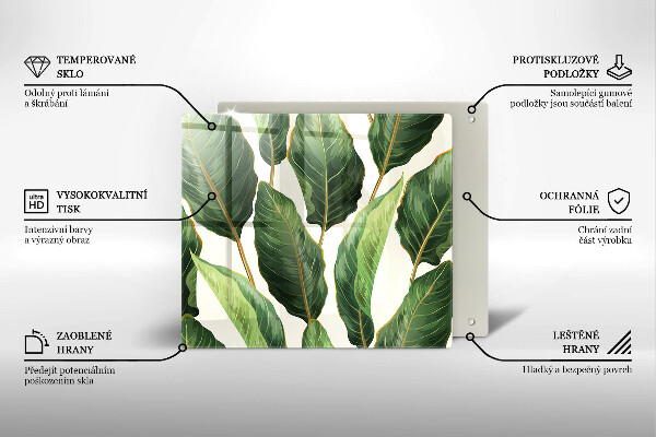 Glas Ceranfeldabdeckung Bananenblätter