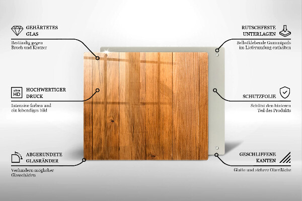 Glas Ceranfeldabdeckung Holzbretter