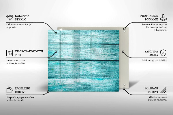 Glas Ceranfeldabdeckung Vintage Holzbretter