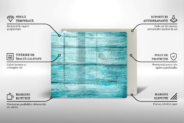 Glas Ceranfeldabdeckung Vintage Holzbretter