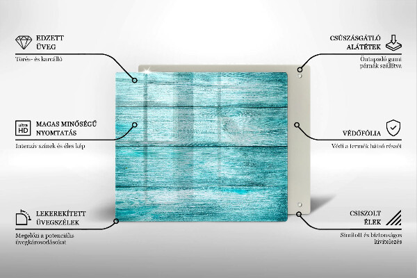 Glas Ceranfeldabdeckung Vintage Holzbretter