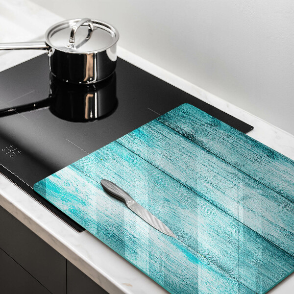 Glas Ceranfeldabdeckung Vintage Holzbretter