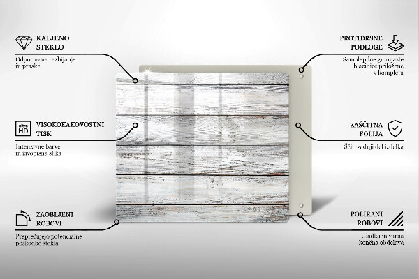 Glas Ceranfeldabdeckung Helle Holzbretter