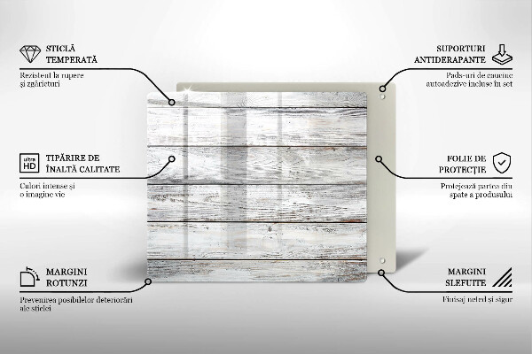 Glas Ceranfeldabdeckung Helle Holzbretter