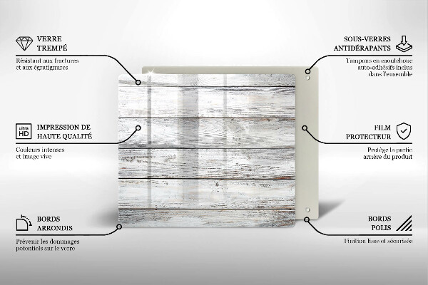 Glas Ceranfeldabdeckung Helle Holzbretter