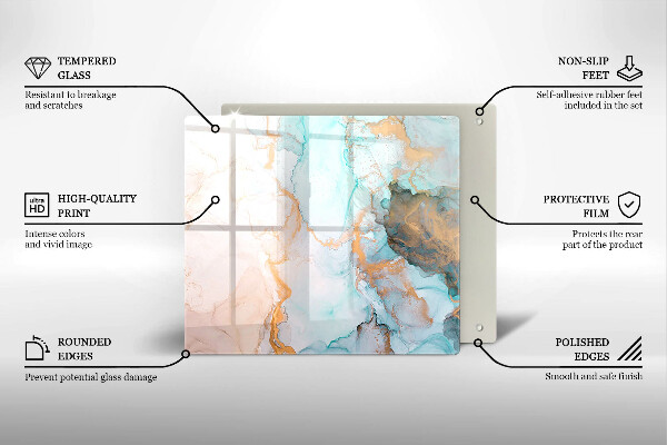 Glas Ceranfeldabdeckung Marmorabstraktion