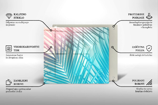 Glas Ceranfeldabdeckung Pastellblätter