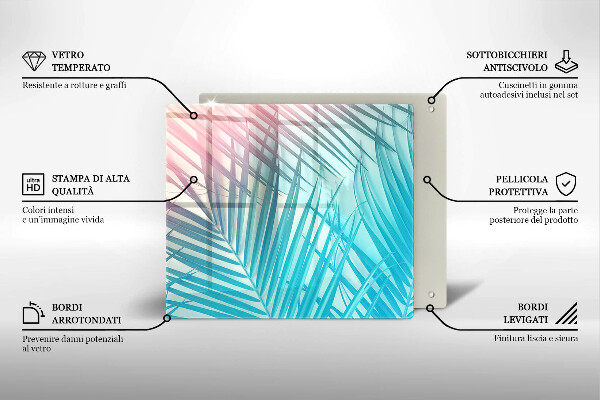 Glas Ceranfeldabdeckung Pastellblätter