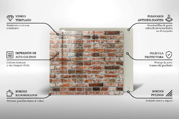 Glas Ceranfeldabdeckung Alte Backsteinmauer