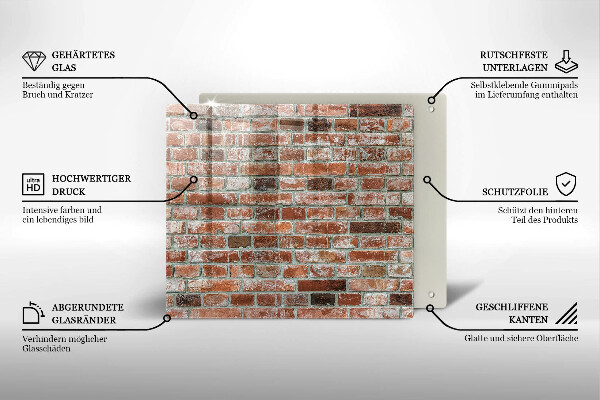 Glas Ceranfeldabdeckung Alte Backsteinmauer