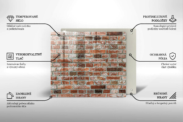Glas Ceranfeldabdeckung Alte Backsteinmauer