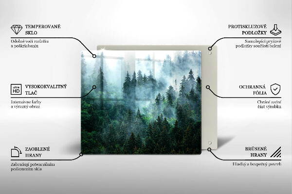 Glas Ceranfeldabdeckung Wald im Nebel