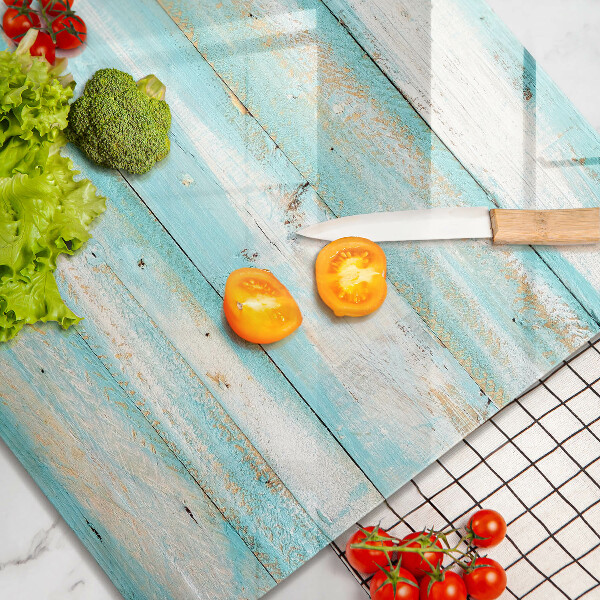 Glas Herdabdeckplatte Vintage-Holzbretter