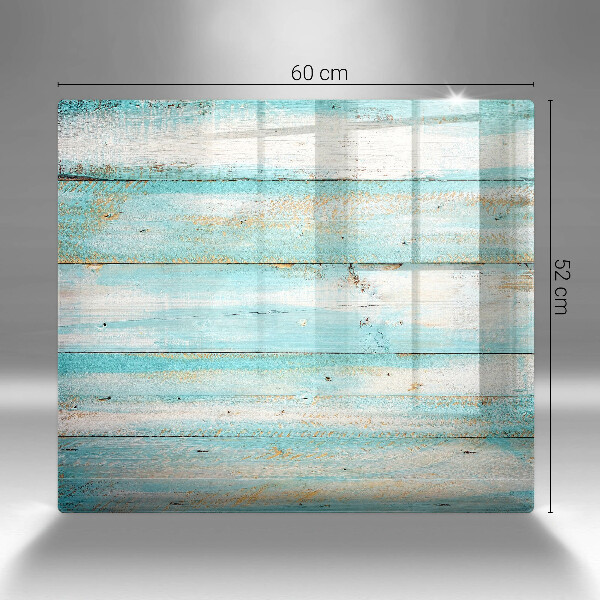 Glas Herdabdeckplatte Vintage-Holzbretter