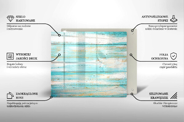 Glas Herdabdeckplatte Vintage-Holzbretter