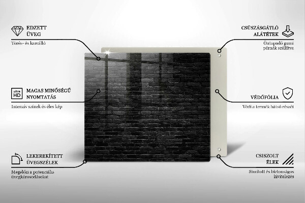 Glas Herdabdeckplatte Wand Backsteinmauer