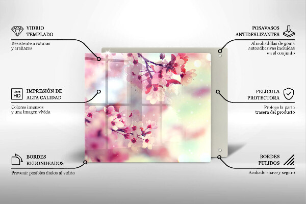 Glas Herdabdeckplatte Naturapfelblüten