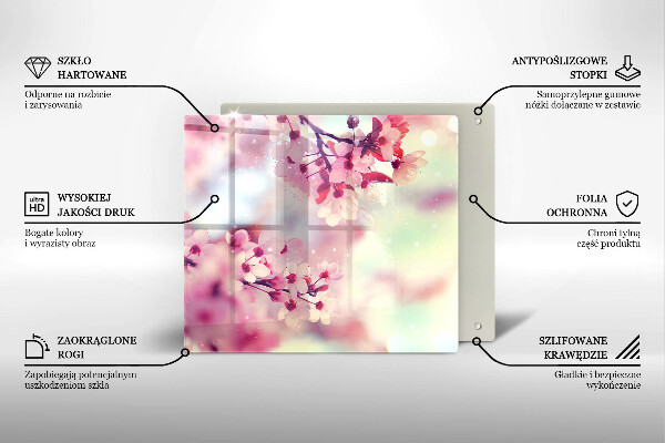 Glas Herdabdeckplatte Naturapfelblüten