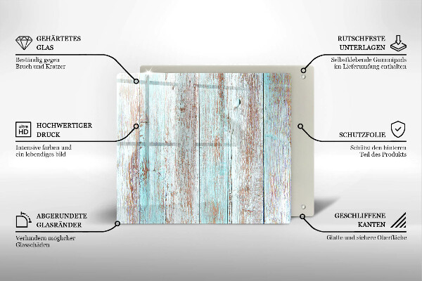Glas Herdabdeckplatte Alte Vintage-Bretter