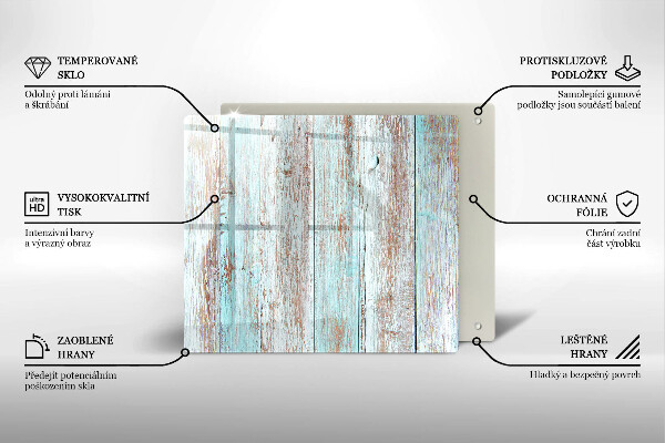 Glas Herdabdeckplatte Alte Vintage-Bretter