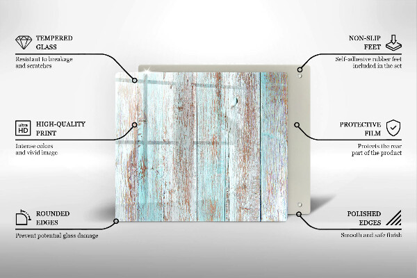 Glas Herdabdeckplatte Alte Vintage-Bretter