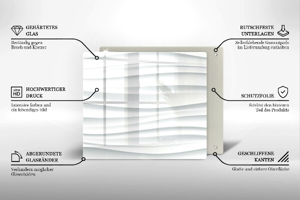 Glas Herdabdeckplatte Moderne Struktur