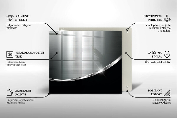 Glas Ceranfeldabdeckung Abstraktion mit Metall