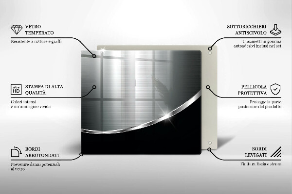 Glas Ceranfeldabdeckung Abstraktion mit Metall