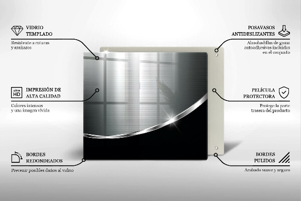 Glas Ceranfeldabdeckung Abstraktion mit Metall